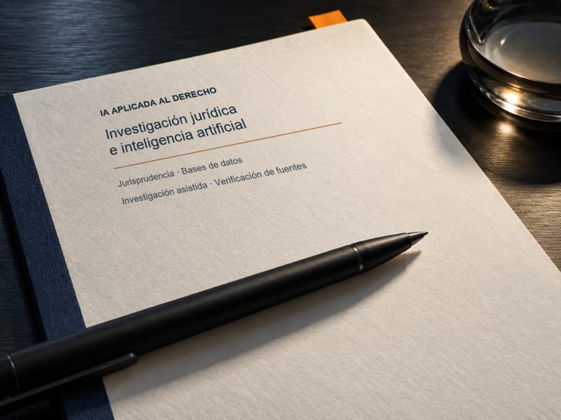 An AI Applied to Law practice document beside a writing instrument.