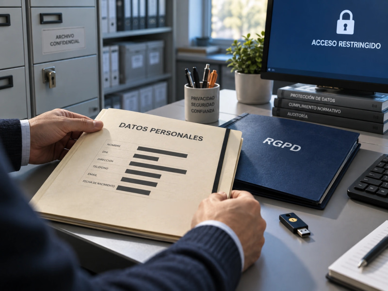 A data protection file, a restricted-access folder and a GDPR review.